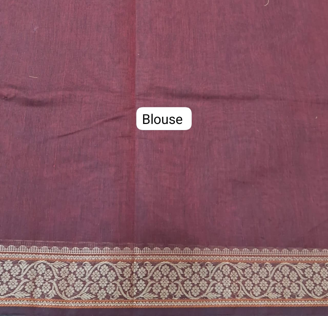 Dark Brown Kanchi Cotton Saree blouse