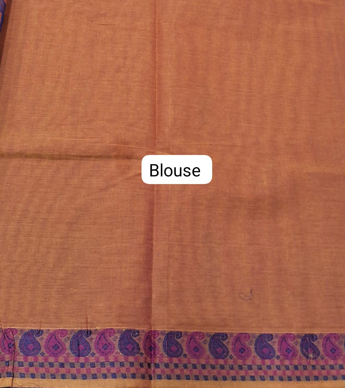 Light Brown Kanchi Cotton Saree blouse