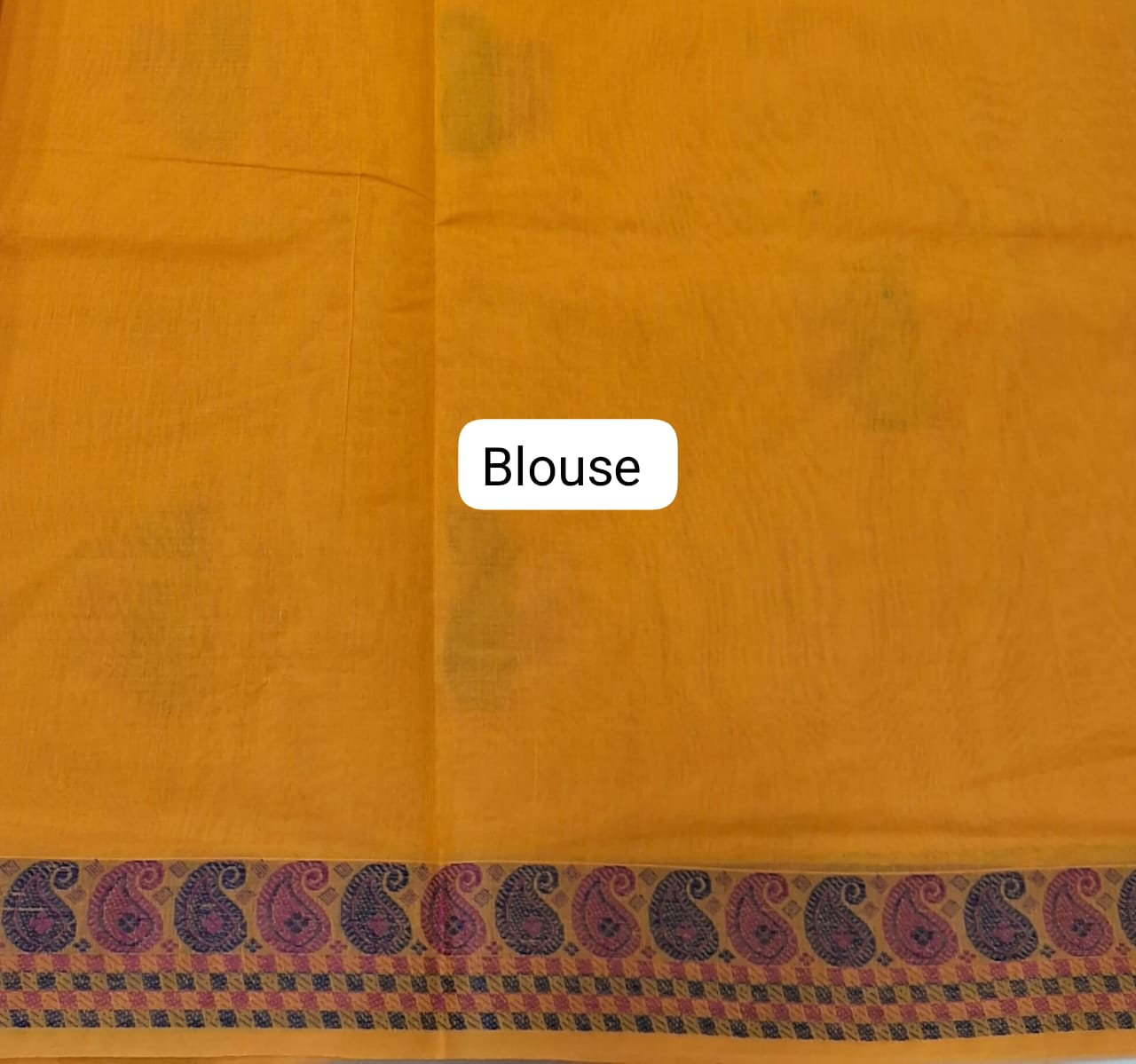 Mango Yellow Kanchi Cotton Saree blouse