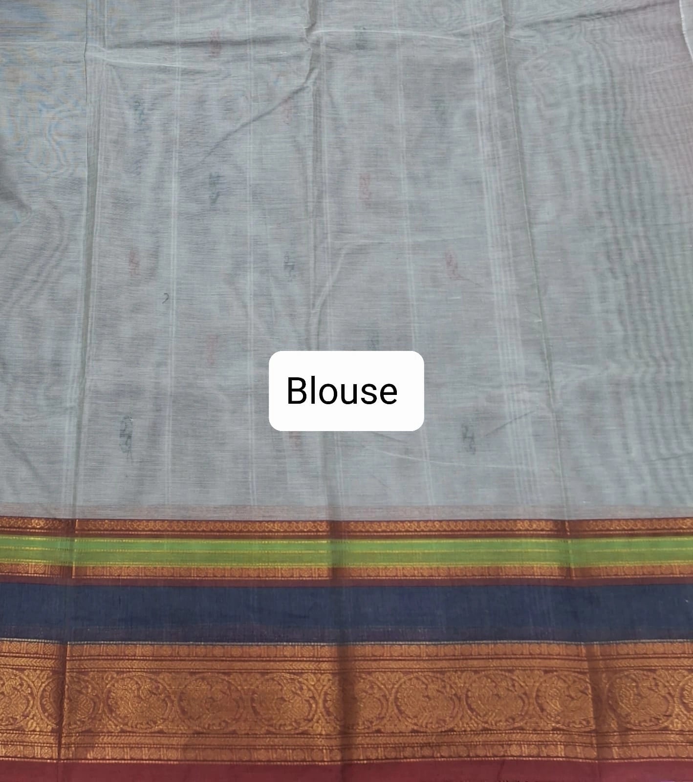 Grey Kanchi Cotton Saree Blouse