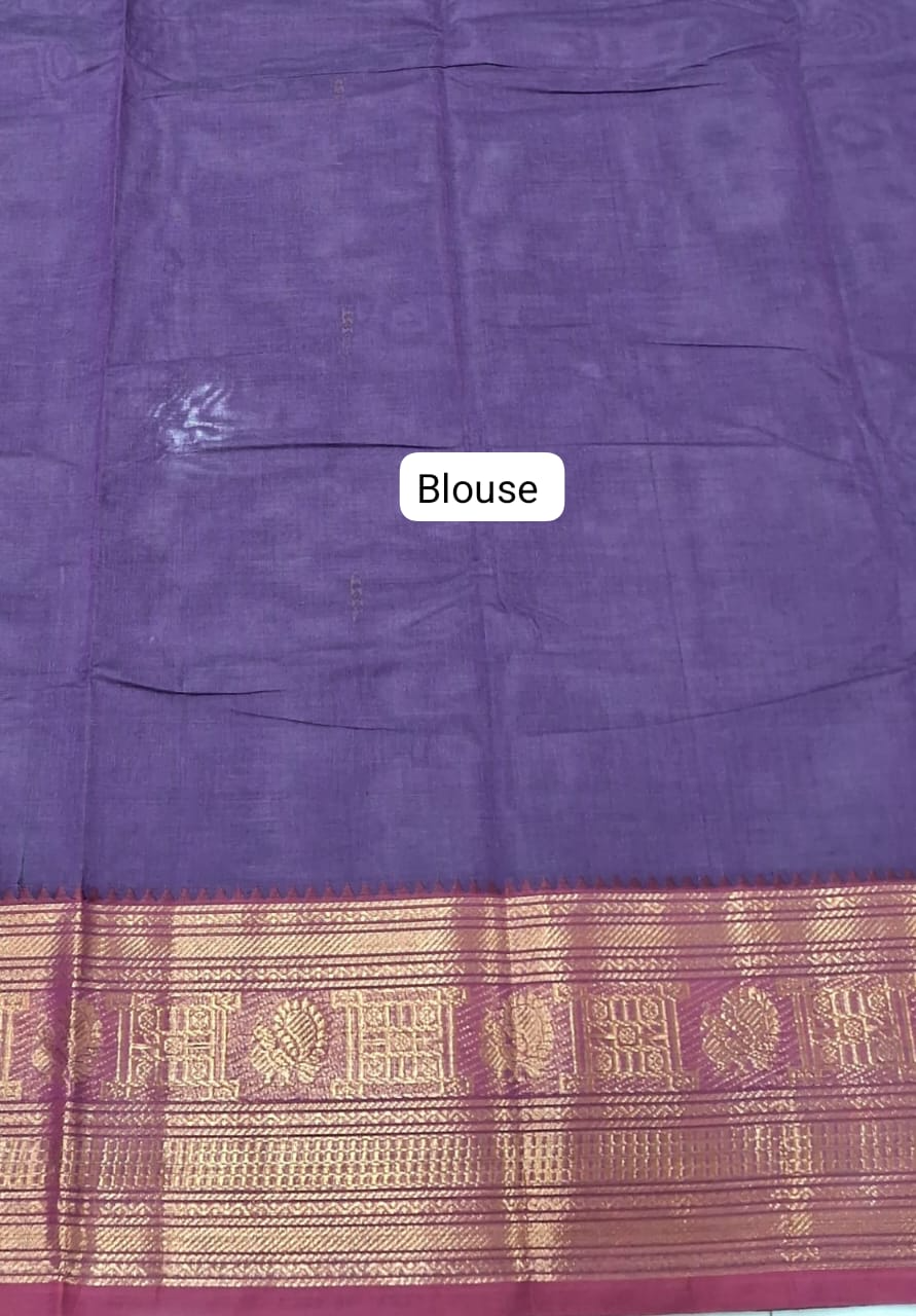 Purple Kanchi Cotton Saree blouse