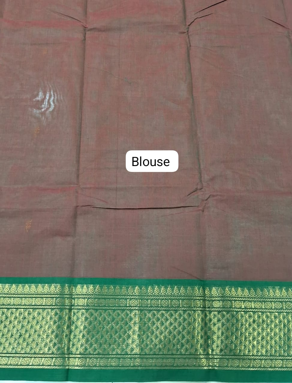 Brown Kanchi Cotton Saree blouse