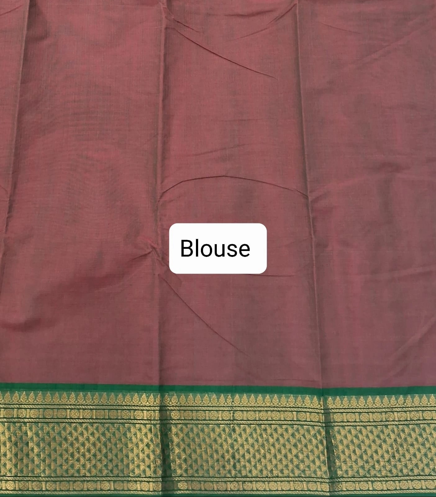 Brown Kanchi Cotton Saree Blouse