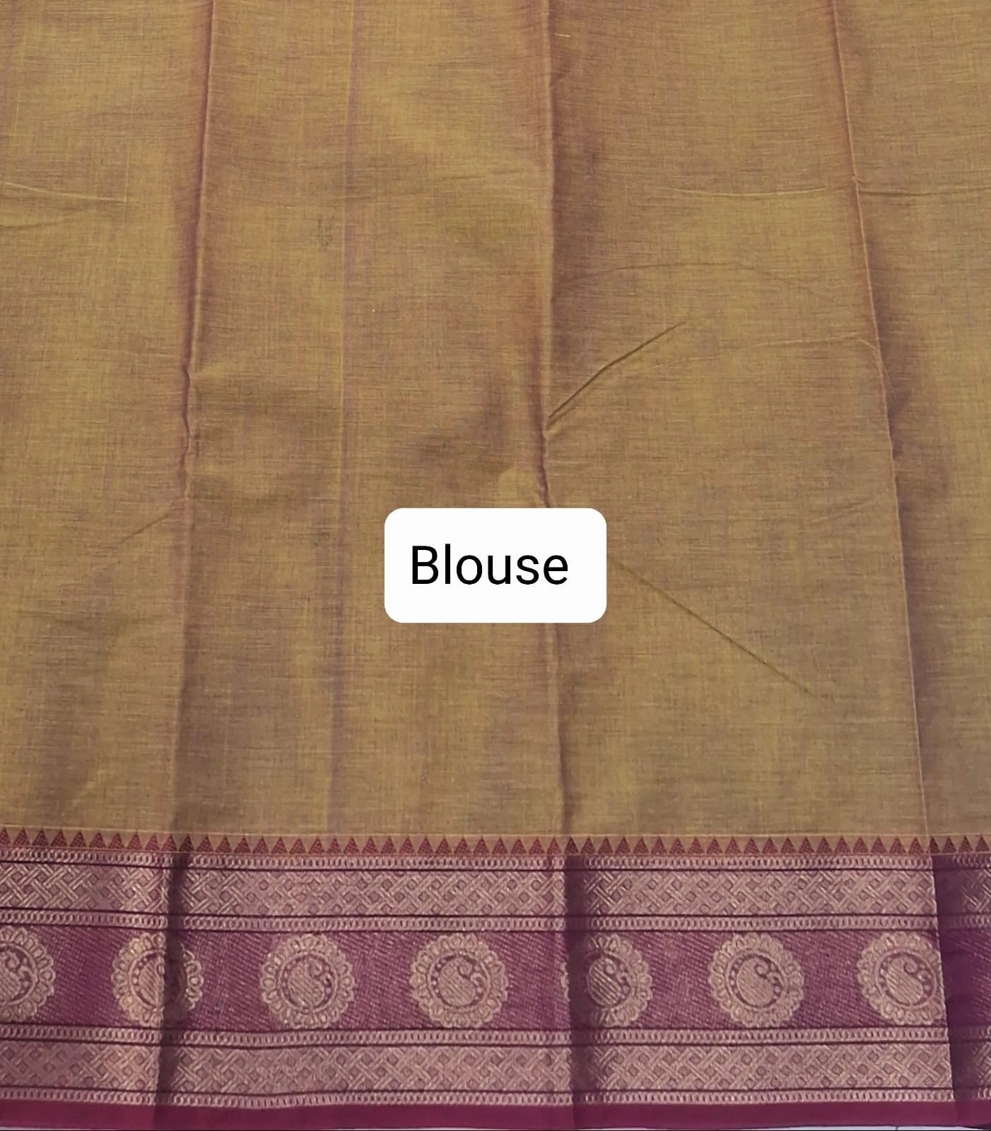 Brown Kanchi Cotton Saree Blouse