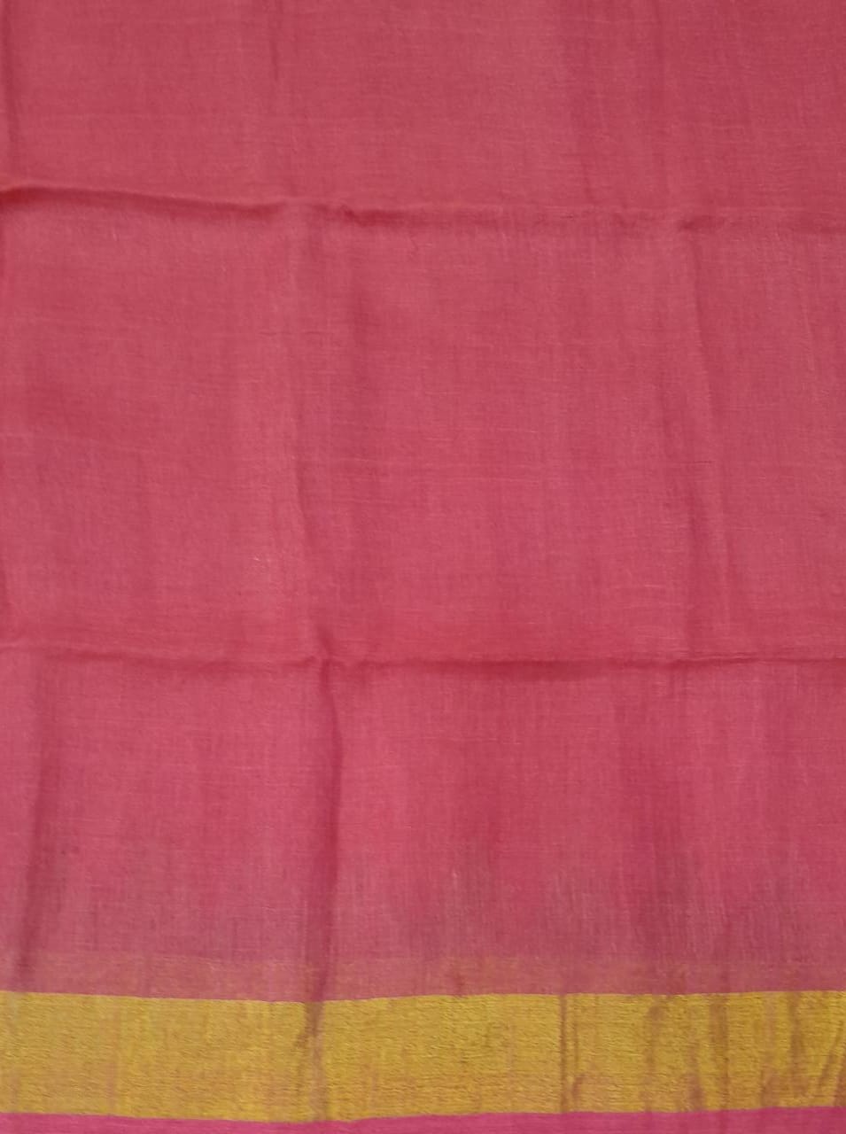 Peach pink Linen Saree Blouse