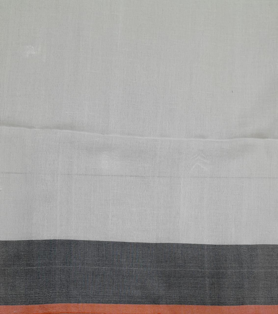 White Linen Saree Blouse