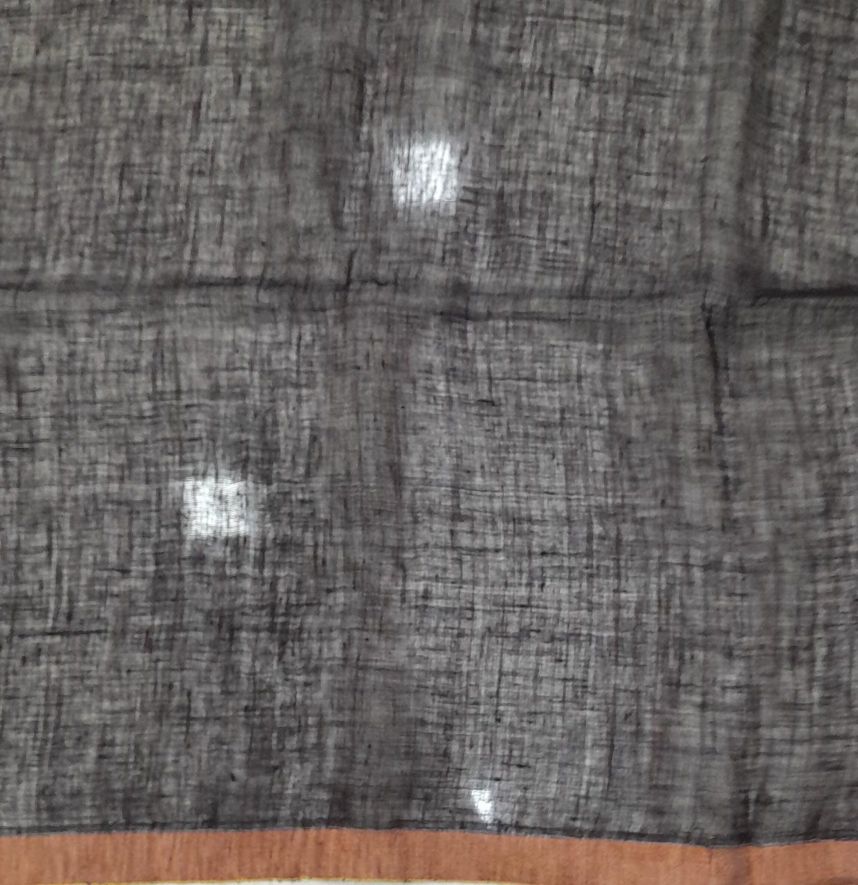 Brown Linen Saree Blouse