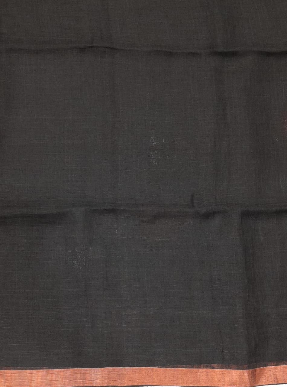 Black Linen Saree Blouse
