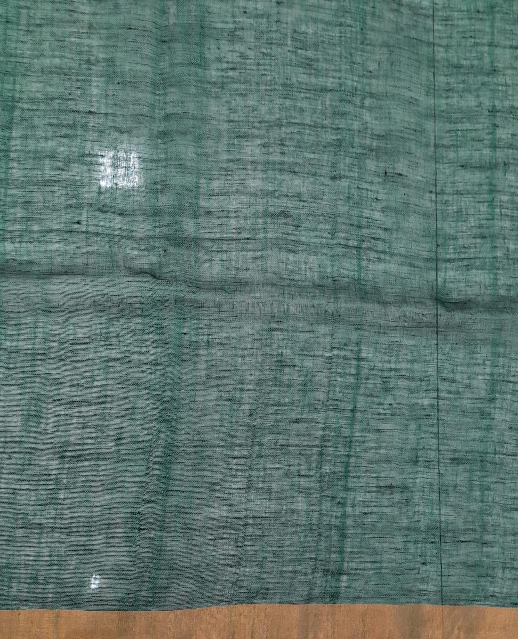 Leaf green Khadhi Linen Saree