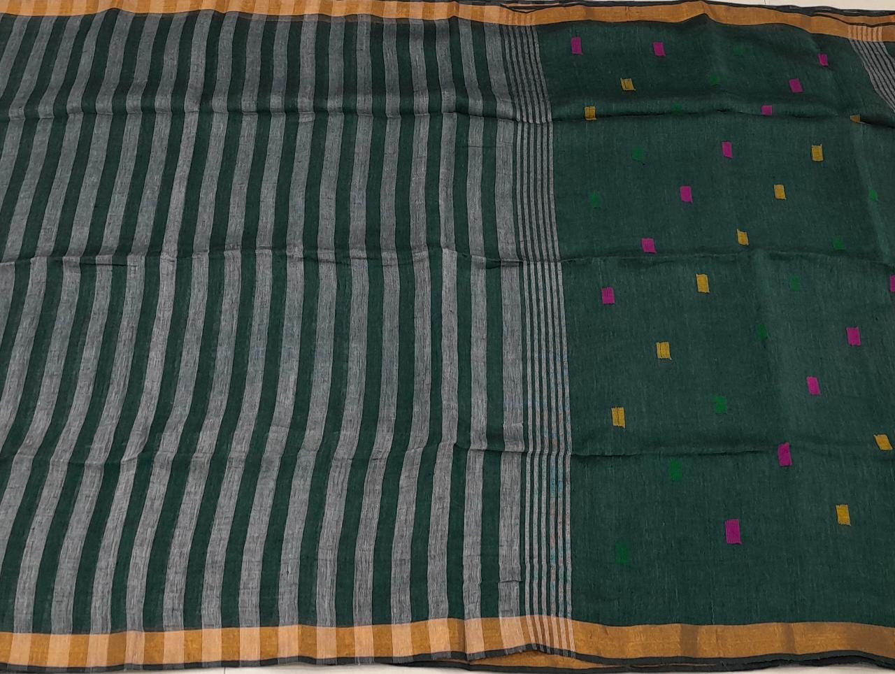 Sea green Khadhi Linen Saree