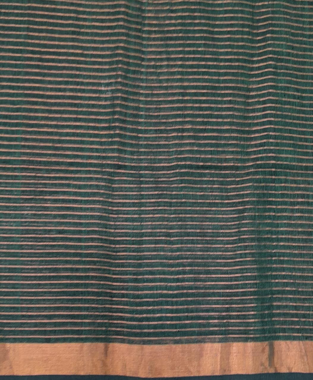 Bottle green Linen saree