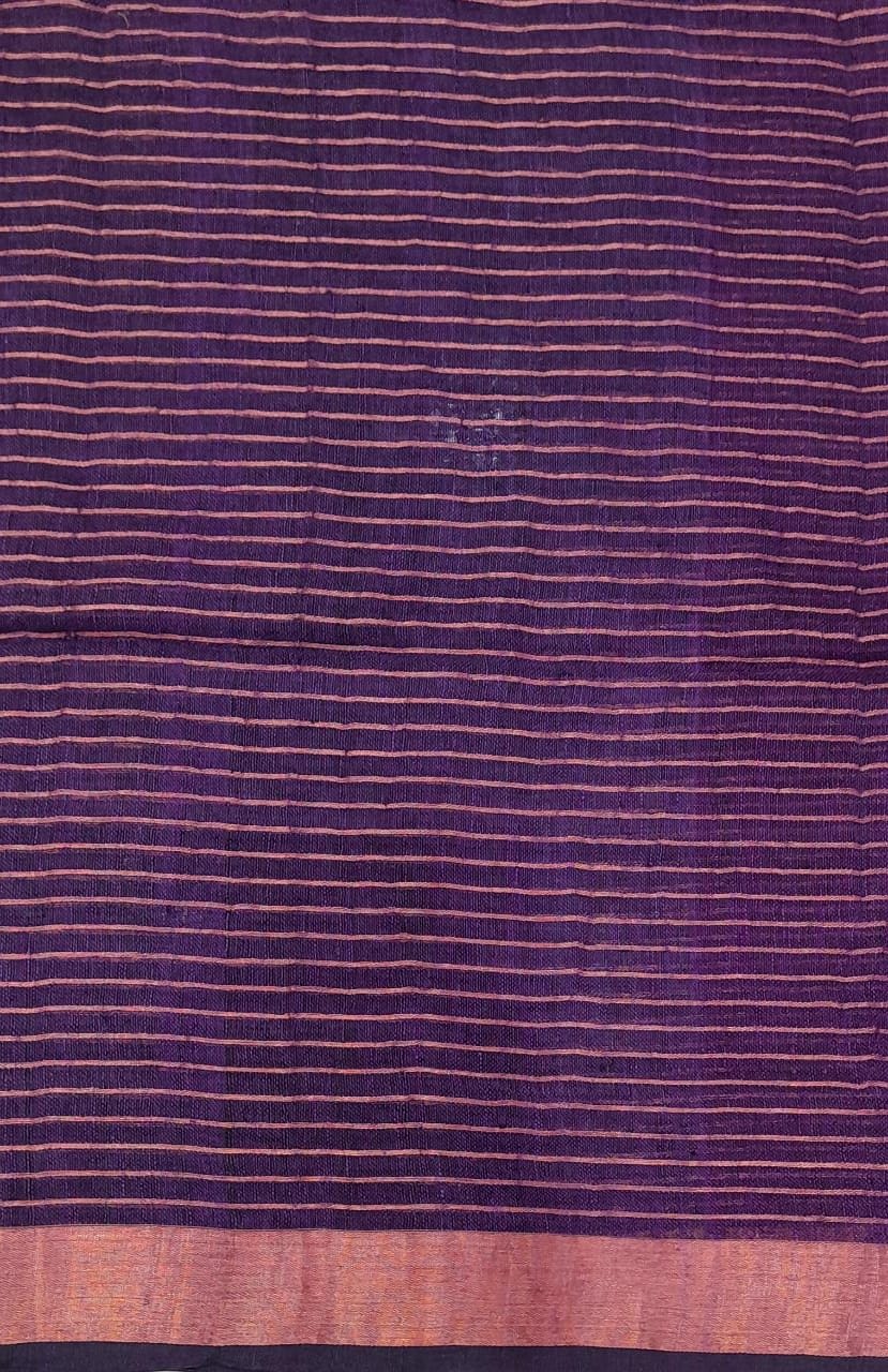 Purple Linen saree