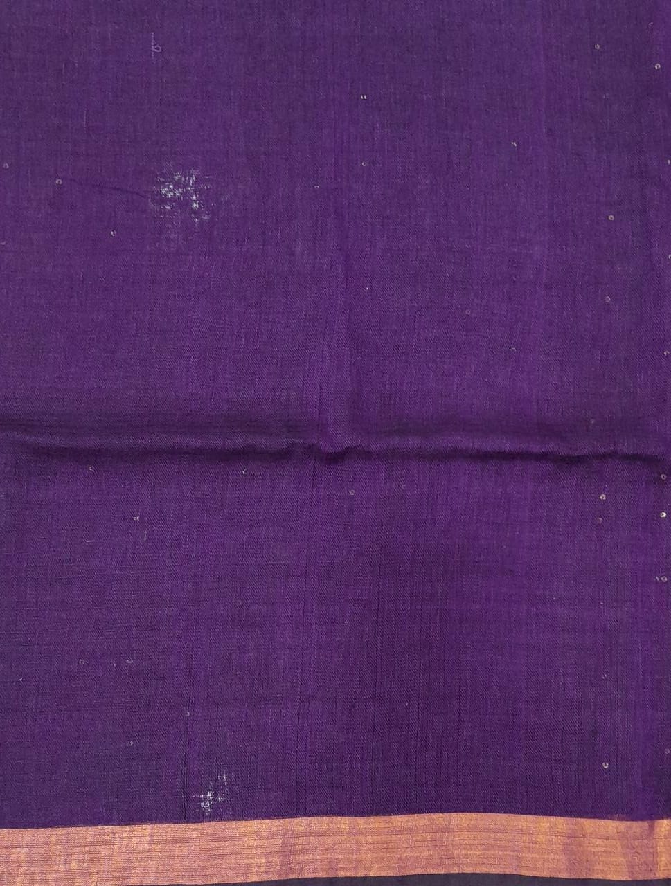 Purple Linen Saree