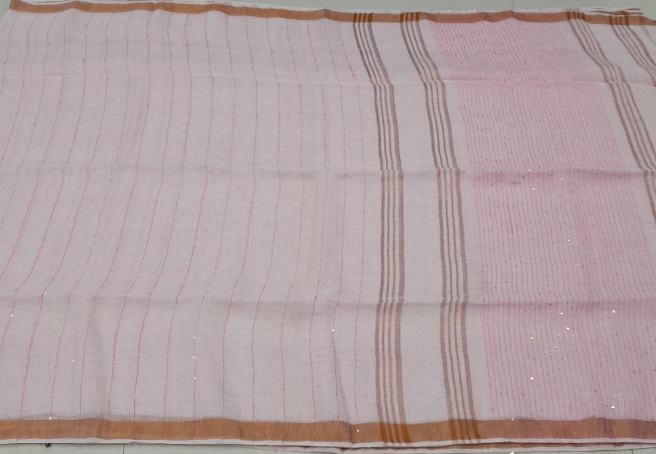 White Linen Saree