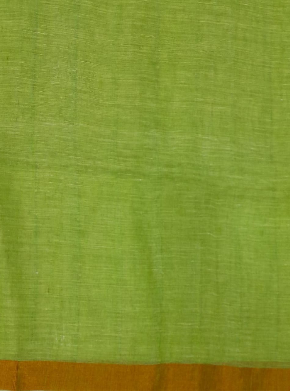 Pista green Linen Saree