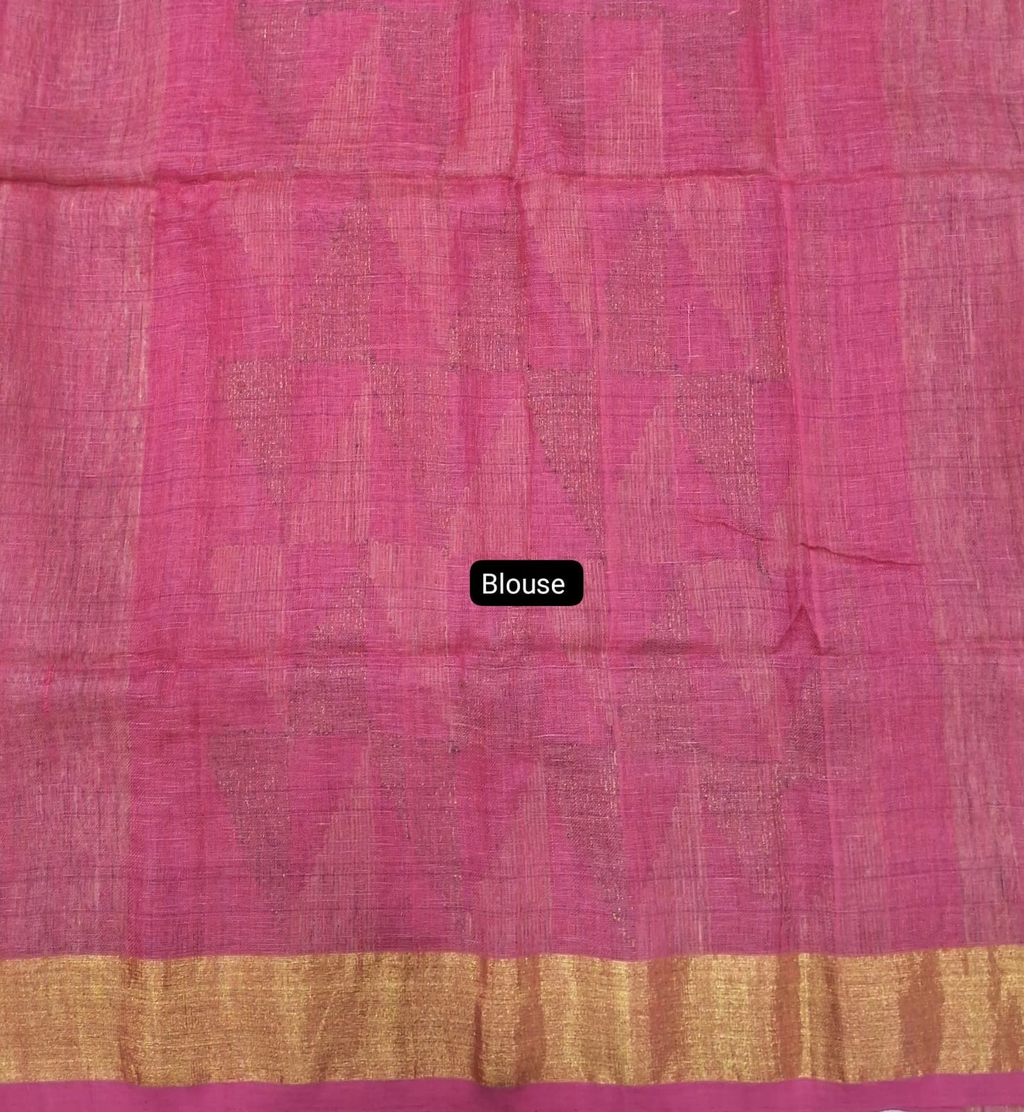 Peach Pink khadhi Linen Saree
