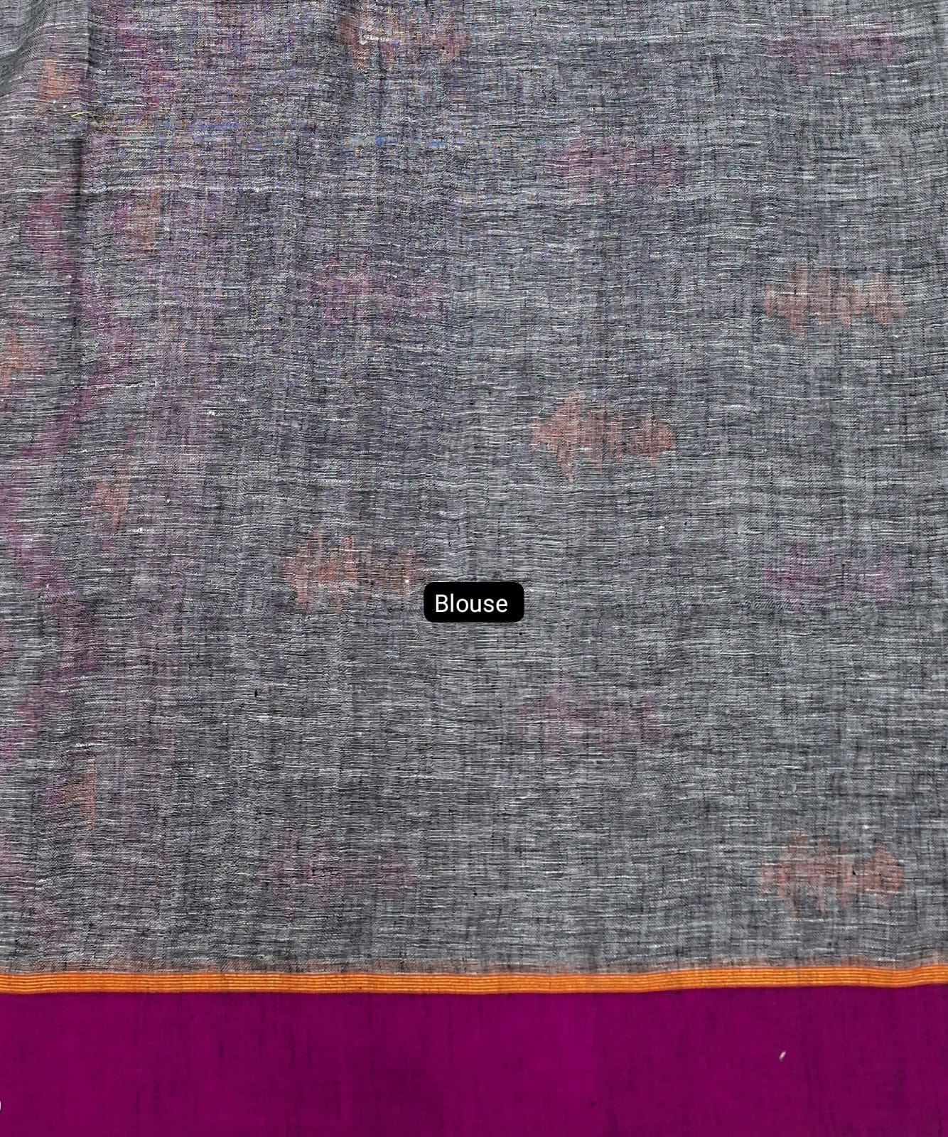 Grey Khadhi linen saree