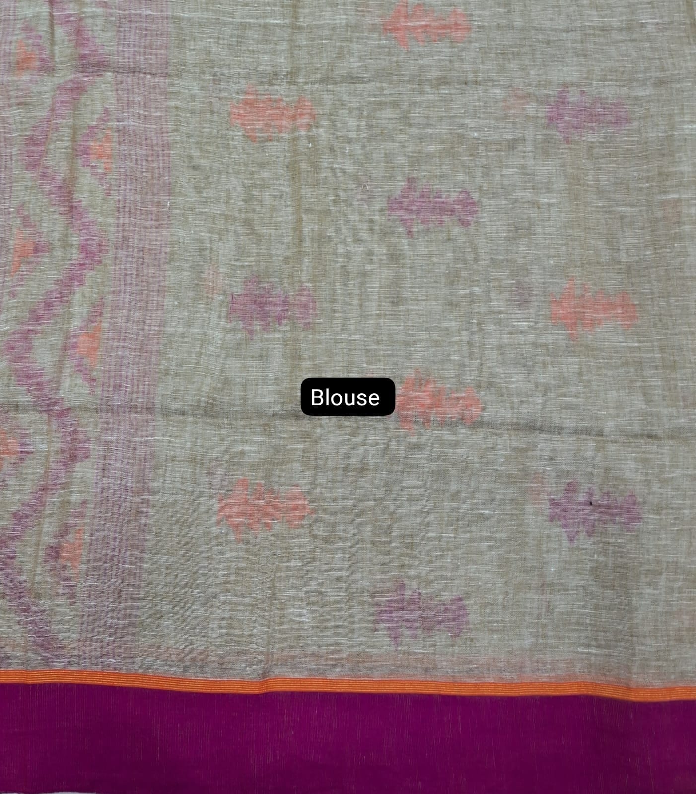 Cream Khadhi linen saree
