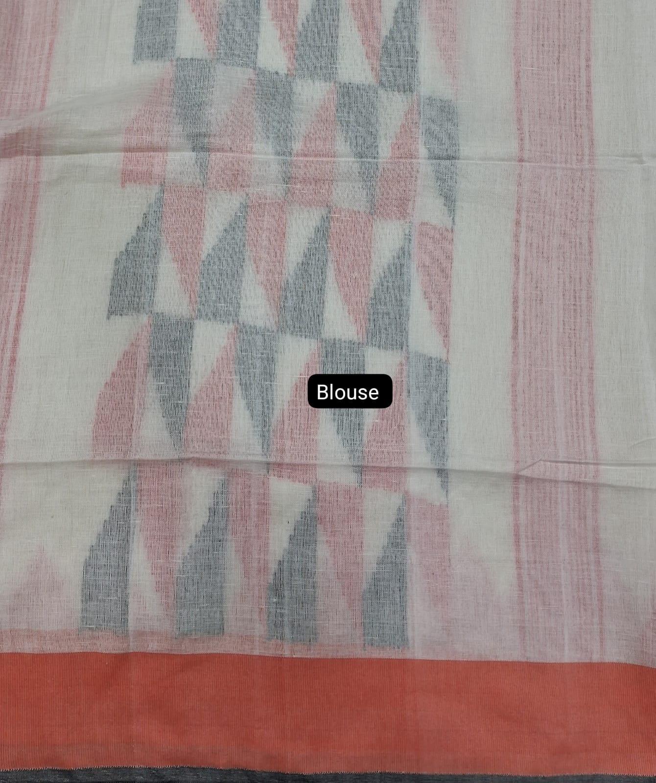 White khadhi Linen Saree