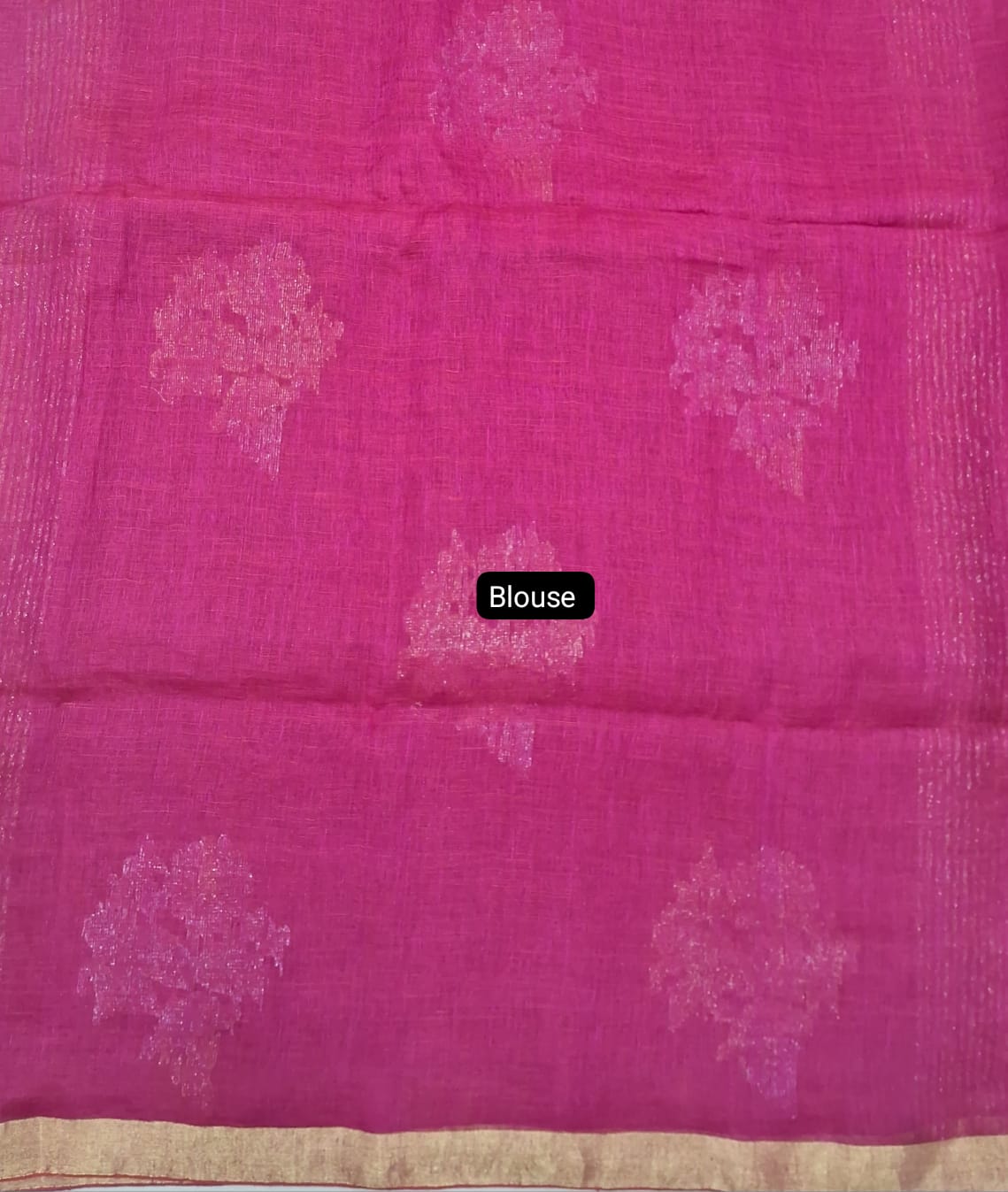 Pink khadhi Linen Saree