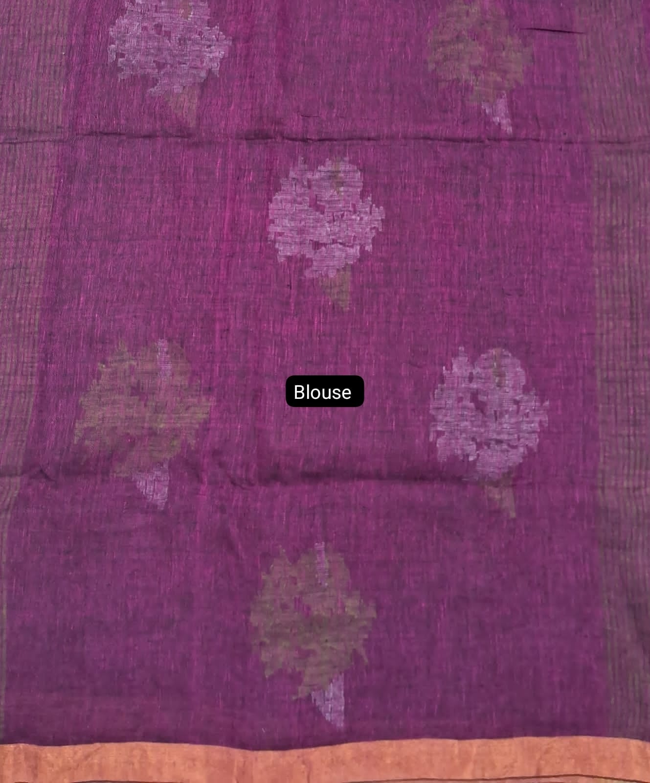 Majenta Pink khadhi Linen Saree