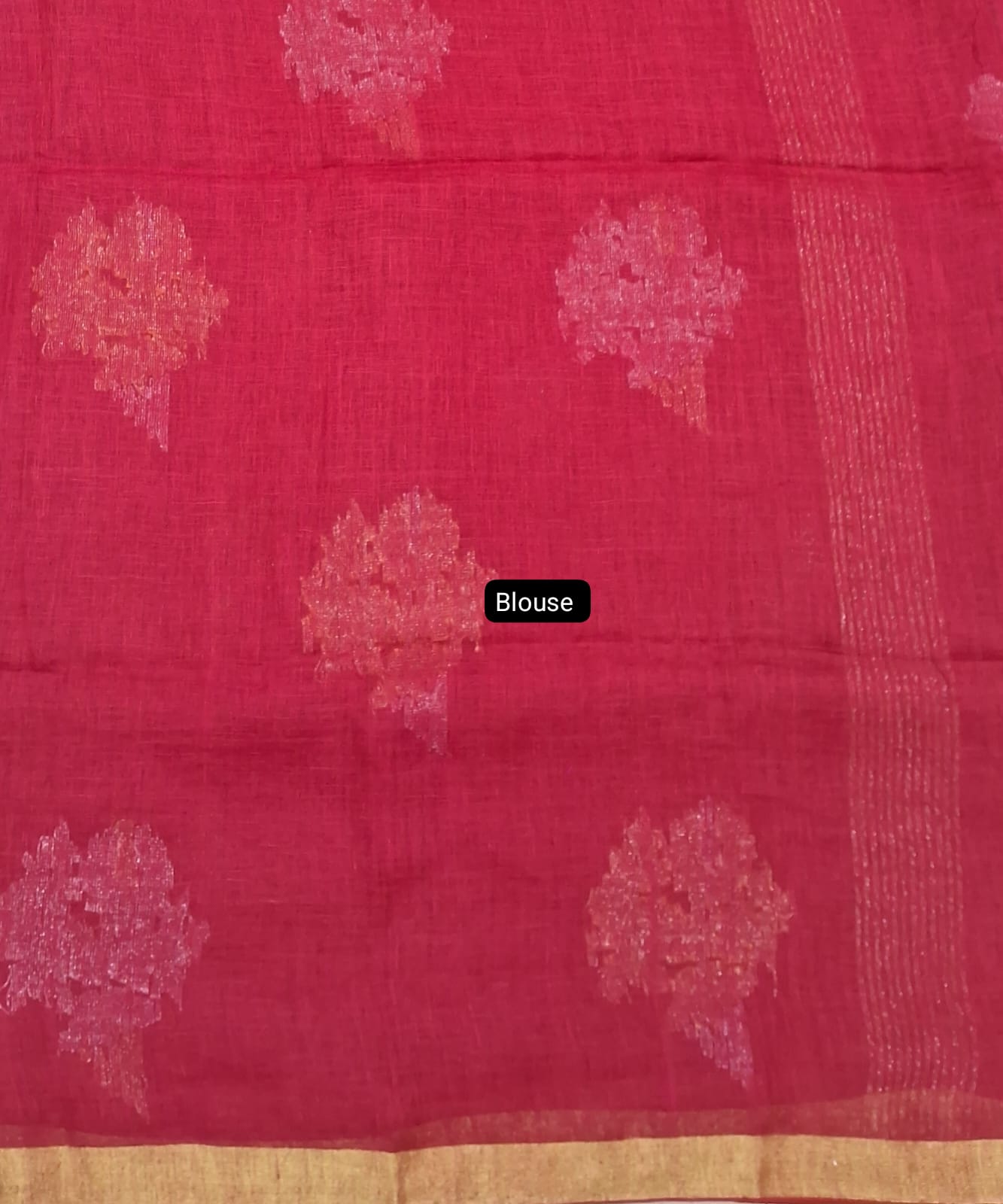 Red khadhi Linen Saree