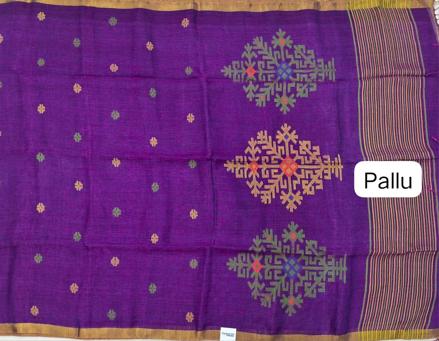 Purple Khadhi Linen Saree