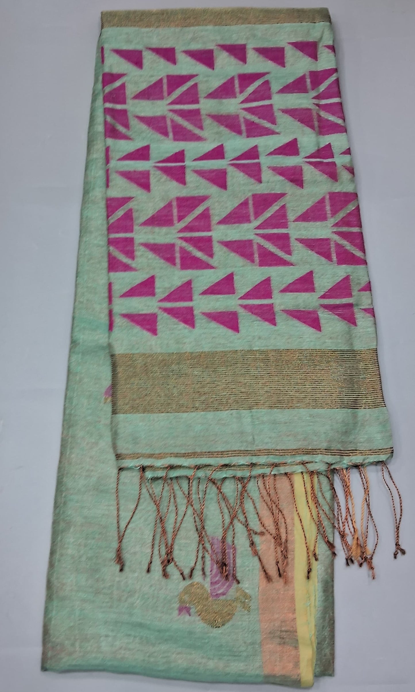 Marine Blue Khadhi Linen Saree