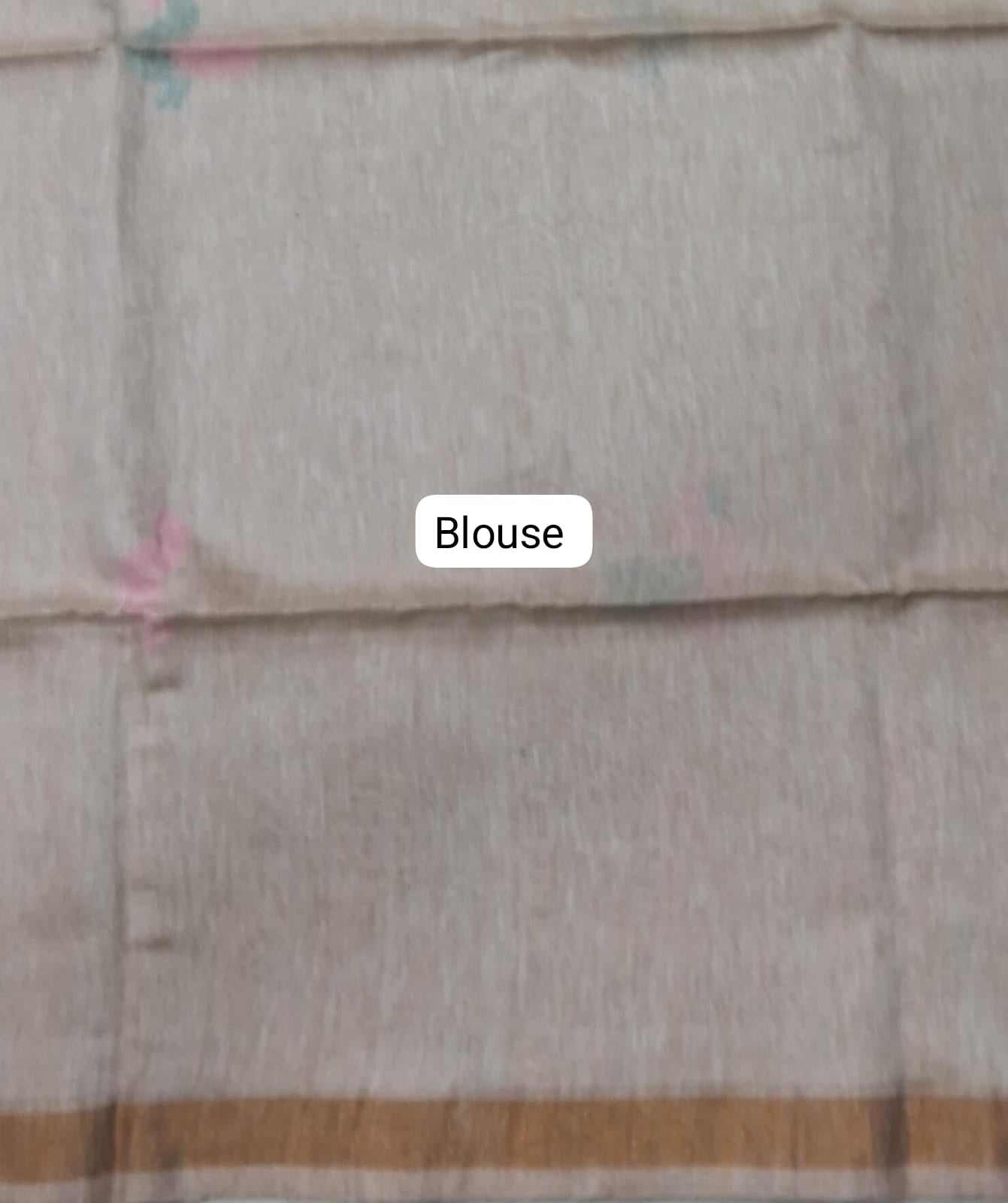 Beige Khadhi Linen Saree
