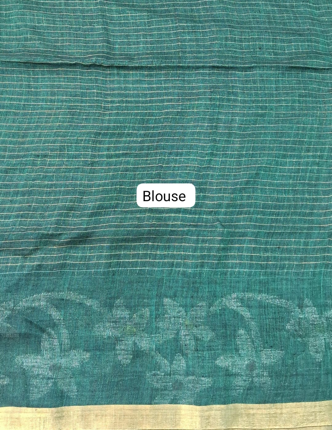 Bottle Green Khadhi Linen Saree