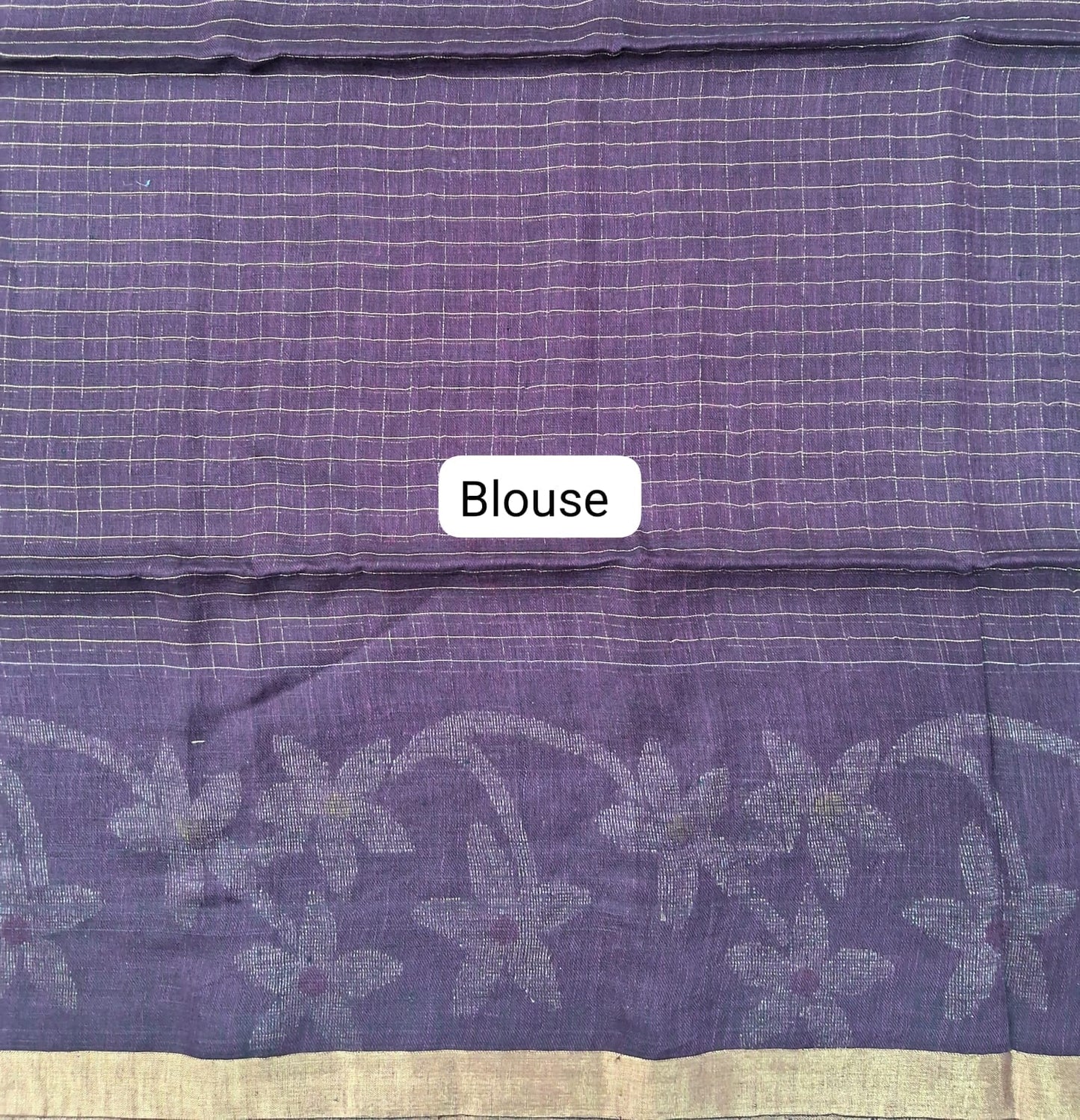 Deep purple Khadhi Linen Saree