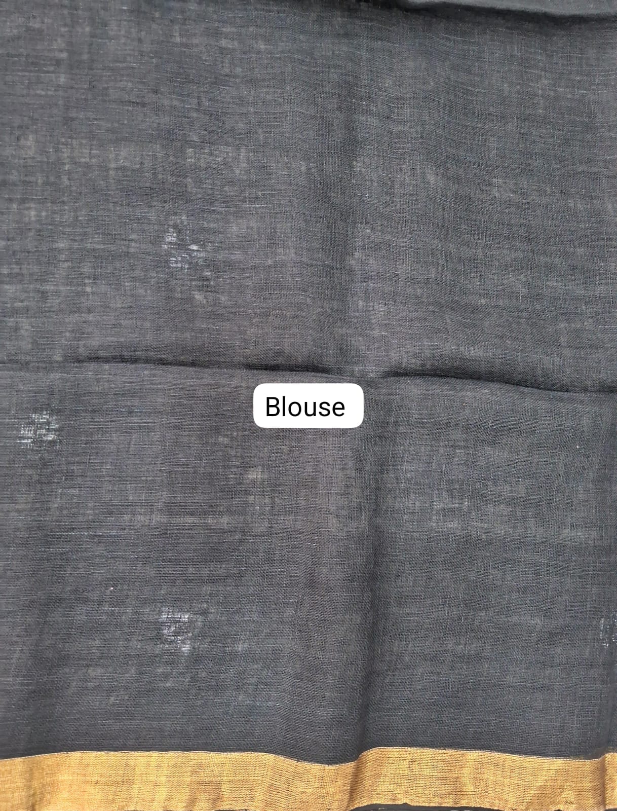 Black Khadhi Linen Saree
