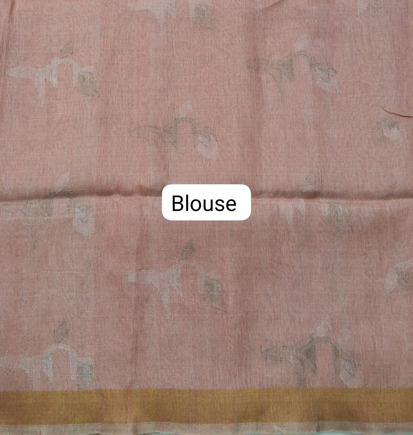 Peach Khadhi Linen Saree