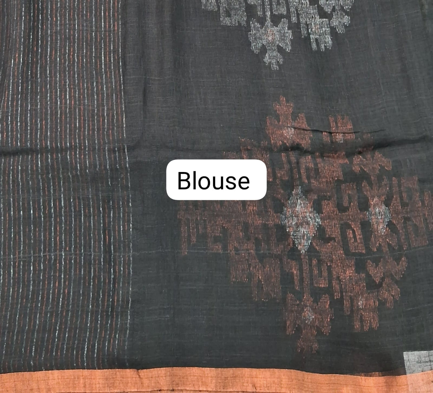 Black Khadhi Linen Saree