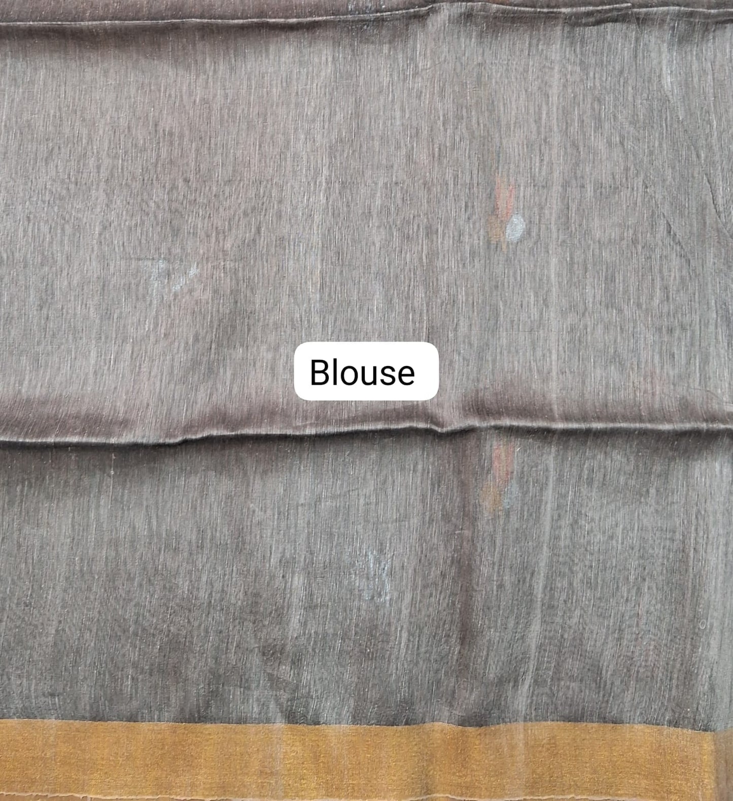 Taupe Brown Khadhi Linen Saree