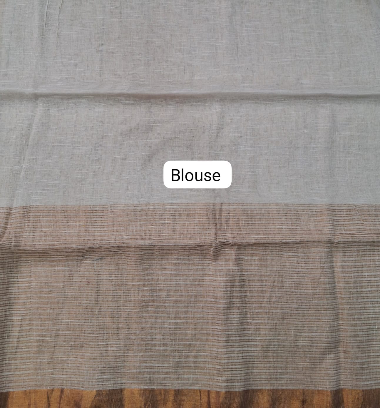 Beige Khadhi Linen Saree