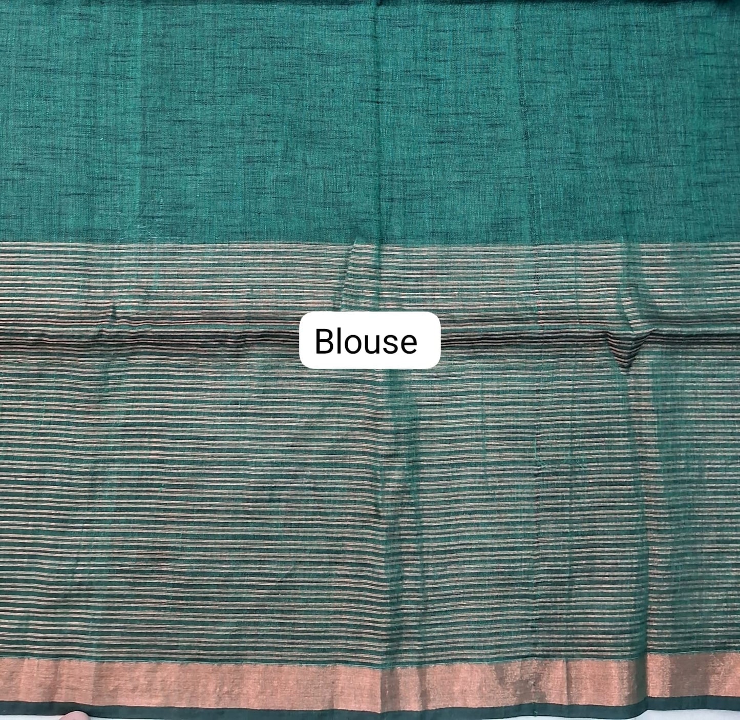 Bottle Green Khadhi Linen Saree