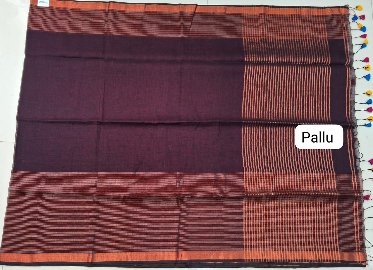 Walnut Brown Khadhi Linen Saree