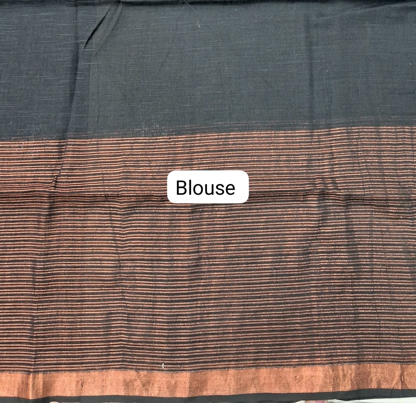Black Khadhi Linen Saree