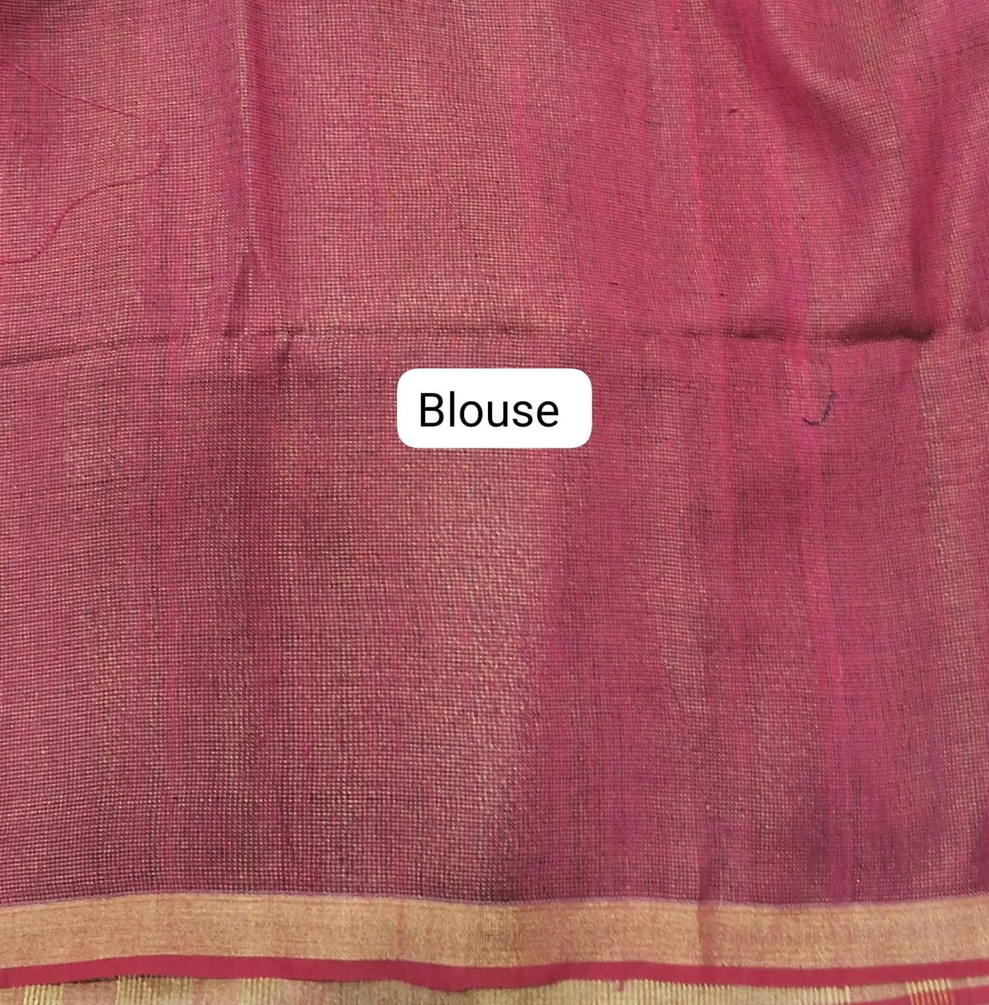 Bottle Green Khadhi Linen Saree blouse