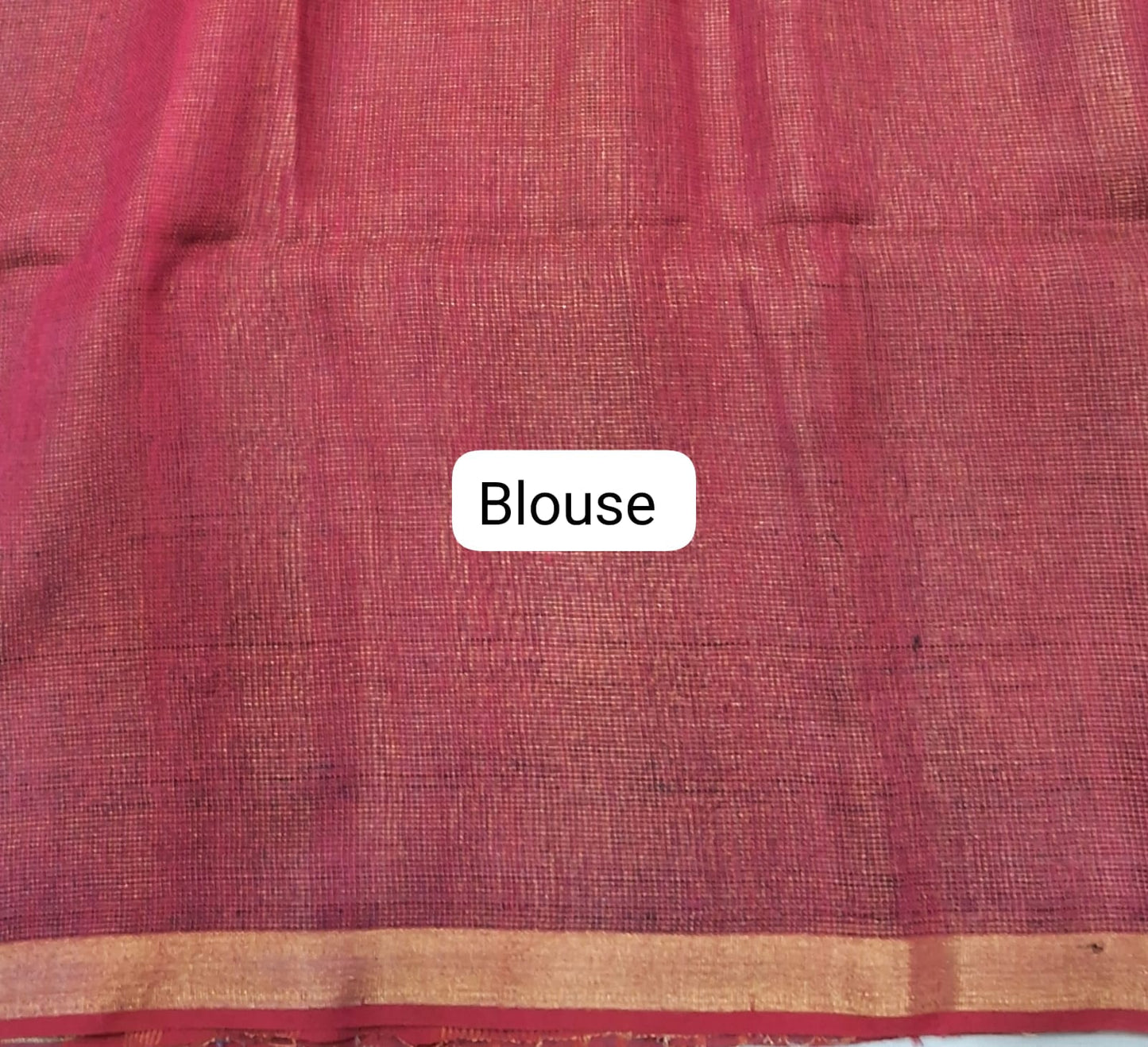 Elephant Grey Khadhi Linen Saree blouse