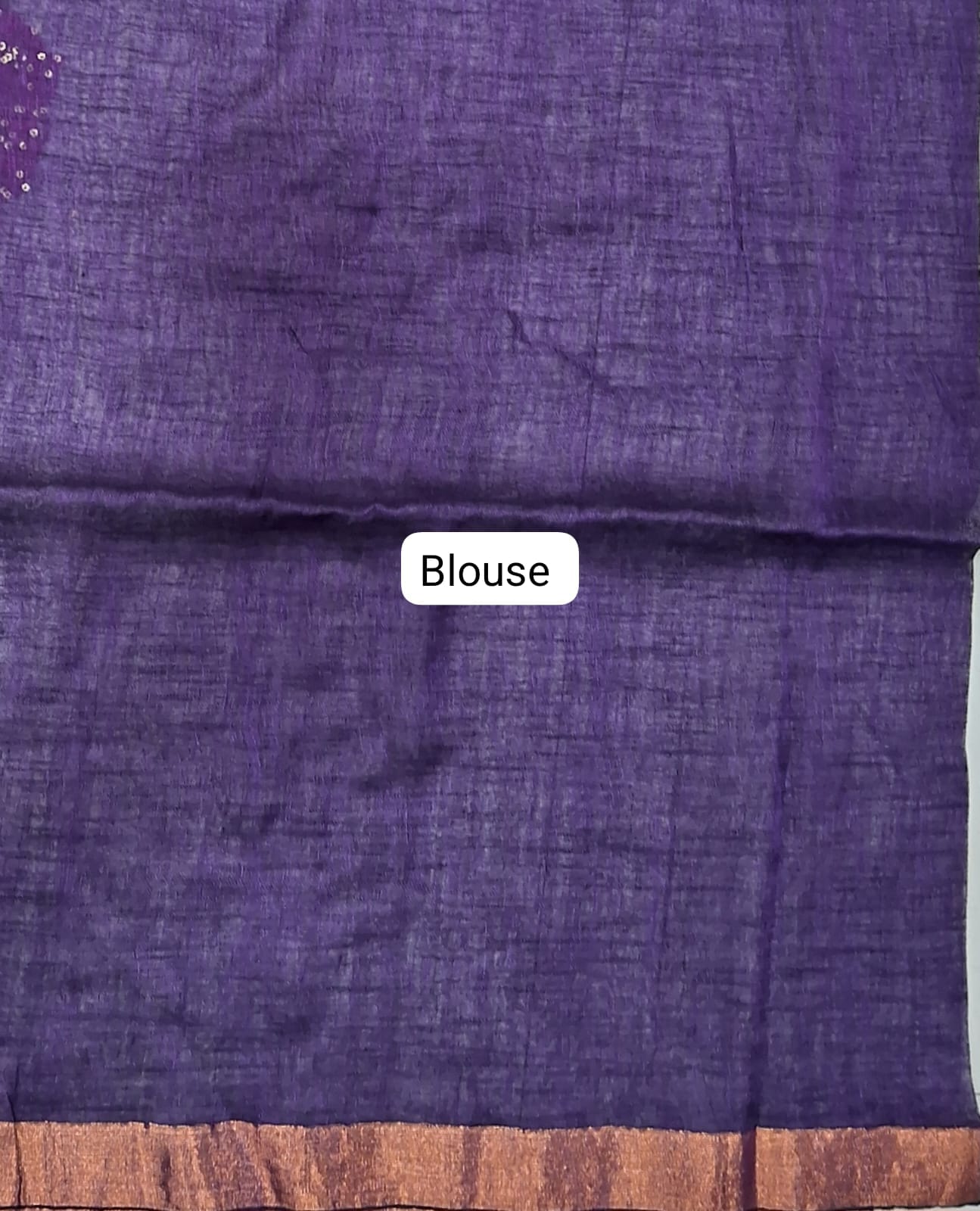 Navy Blue Khadhi Linen Saree blouse