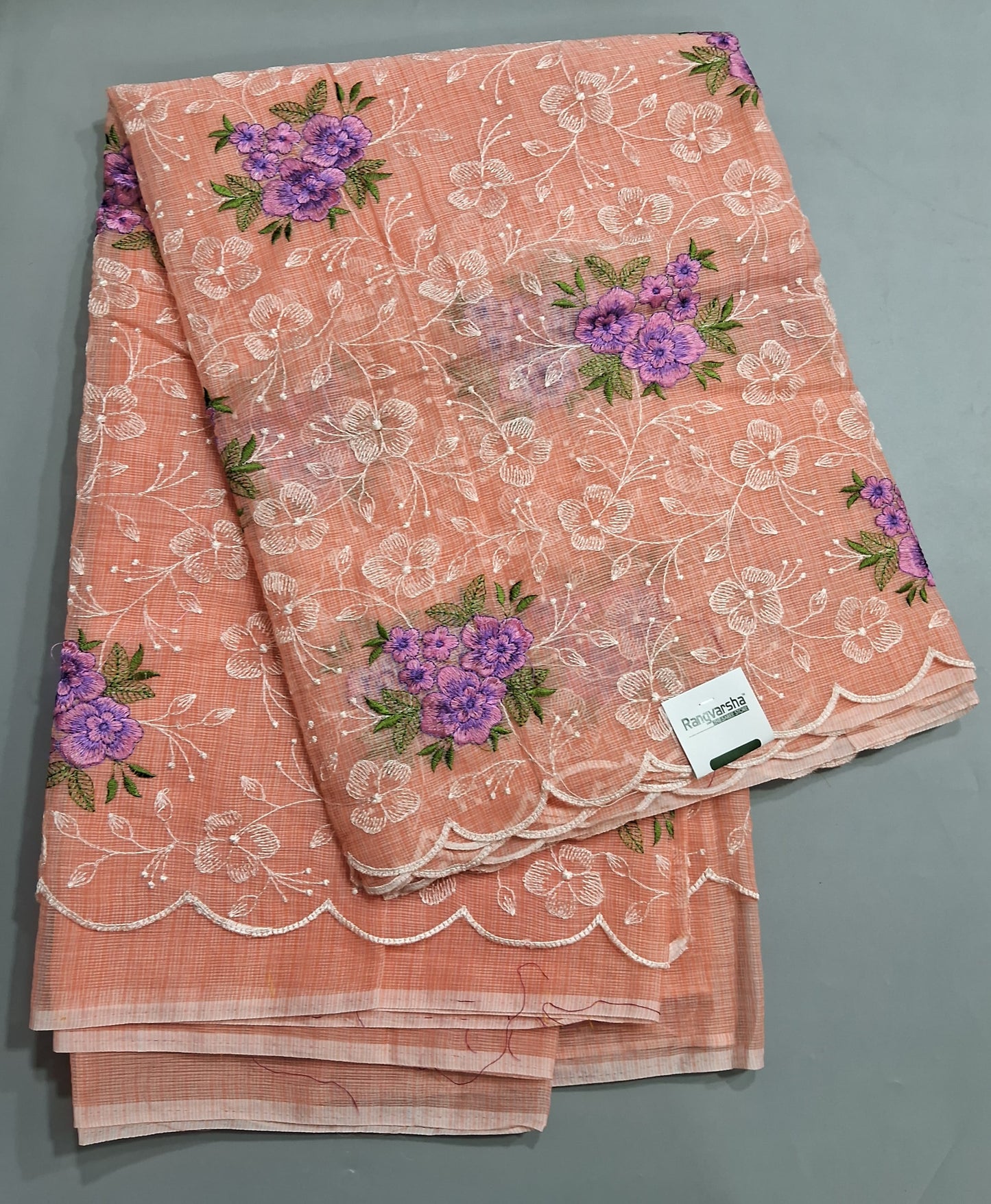 Peach Kota Saree
