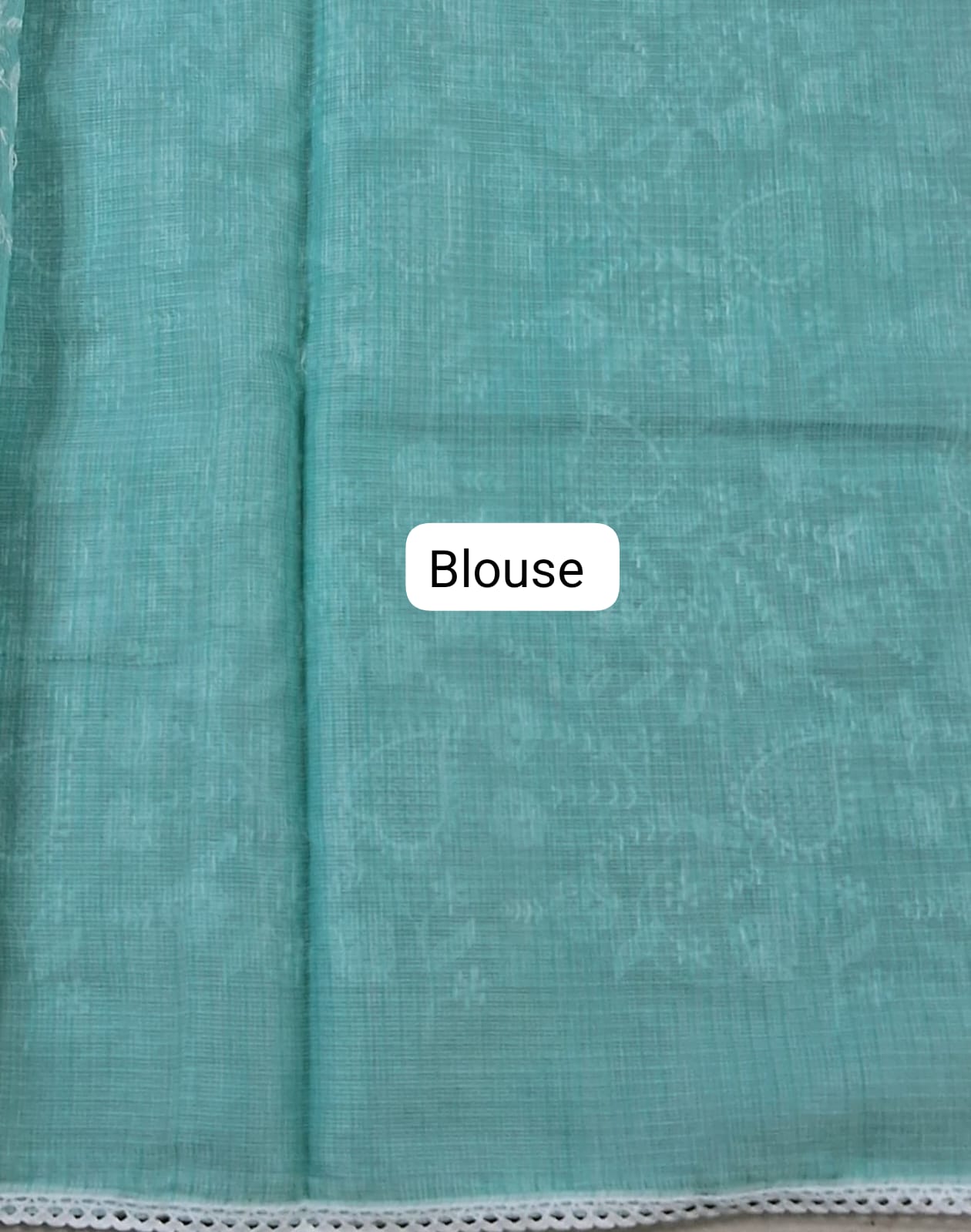 Mist Blue Kota Saree blouse