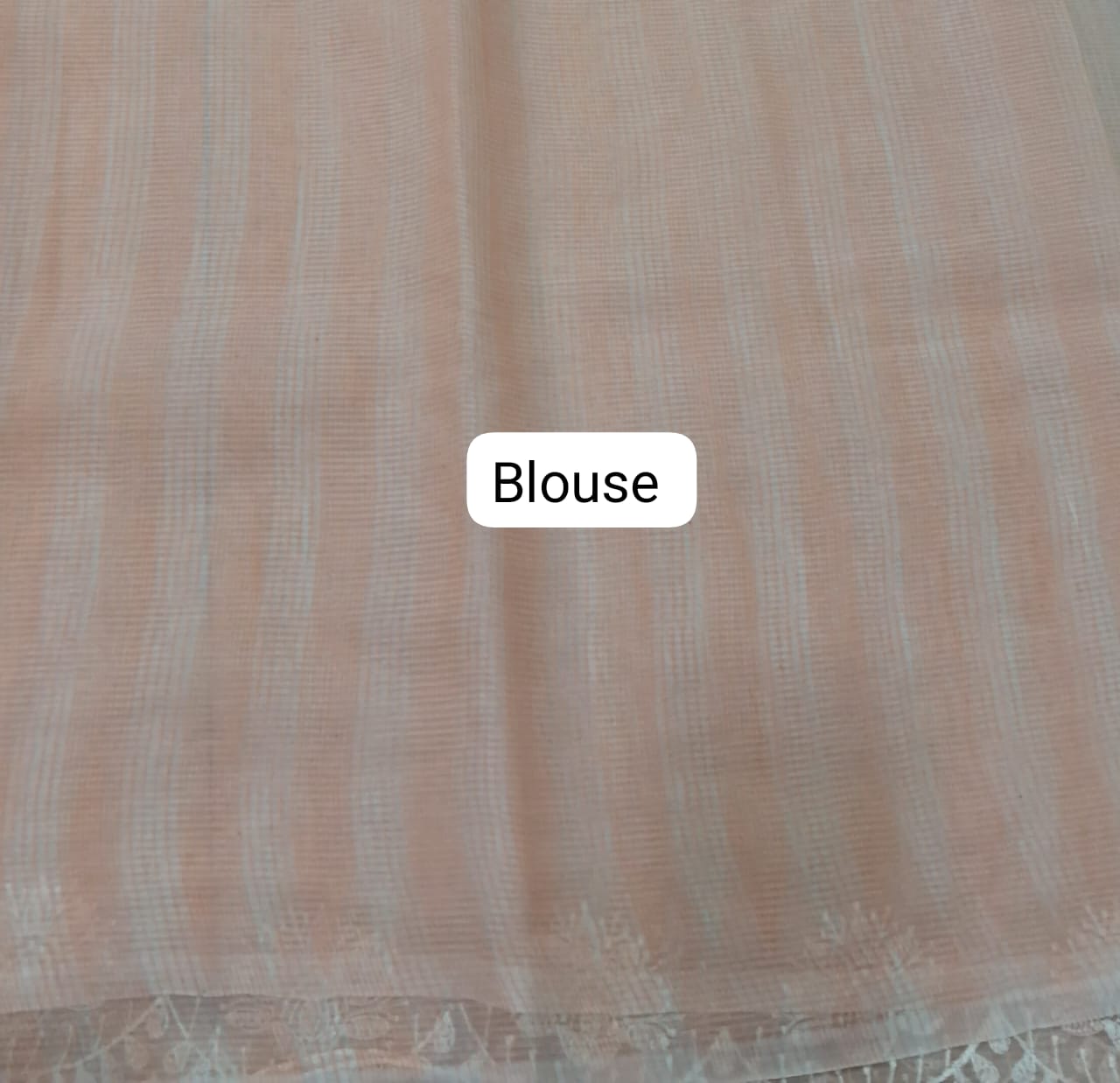 Embroided Light Peach Kota Saree blouse