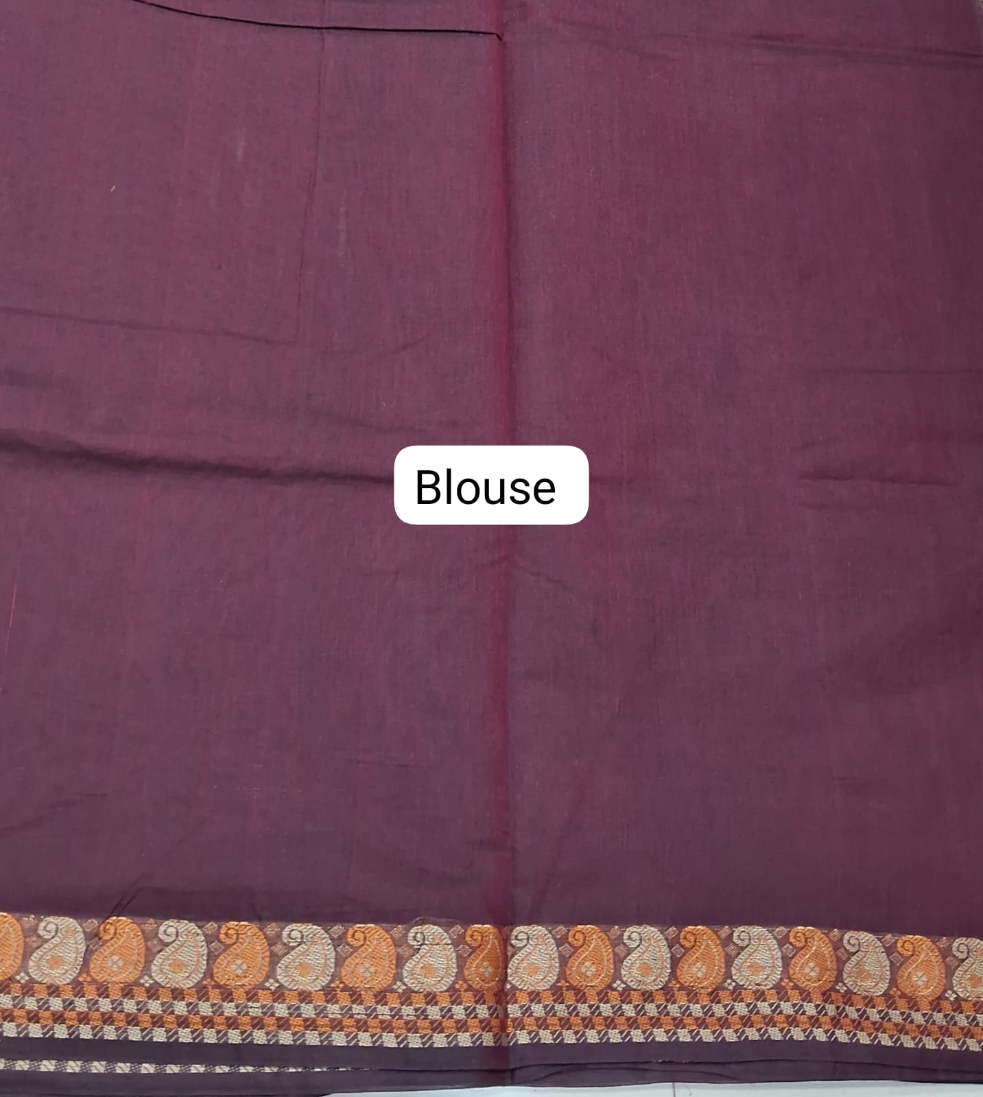 Maroon Korvai Kanchi Cotton Saree Blouse