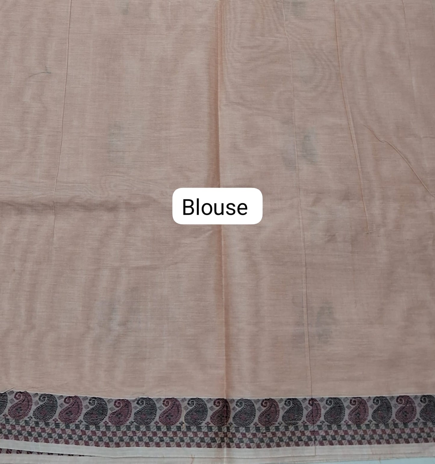 Beige Korvai Kanchi Cotton Saree Blouse