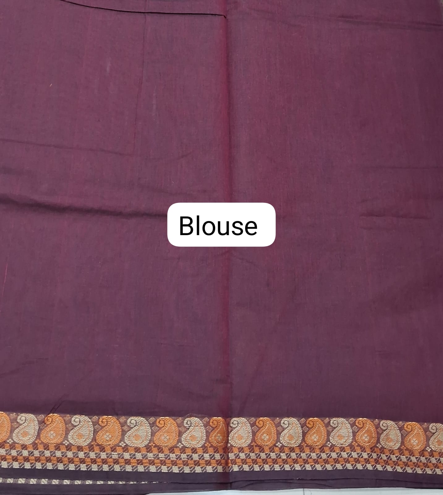 Wine Korvai Kanchi Cotton Saree