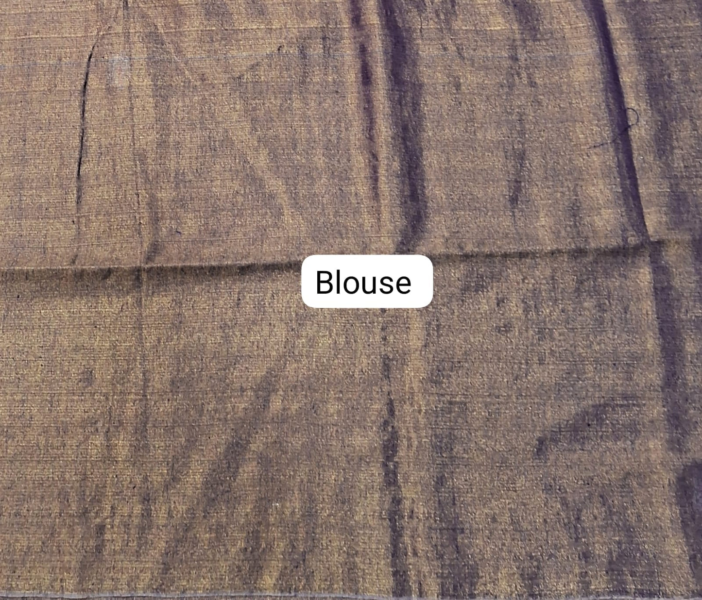 Brown Tissue Linen Saree Blouse