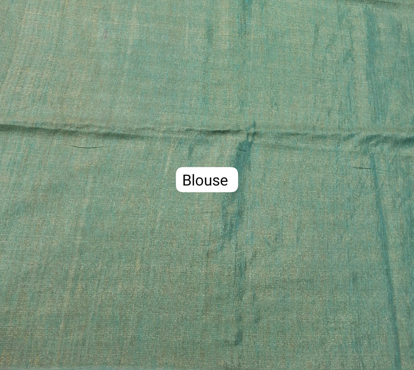 Seafoam Green Tissue Linen Saree Blouse